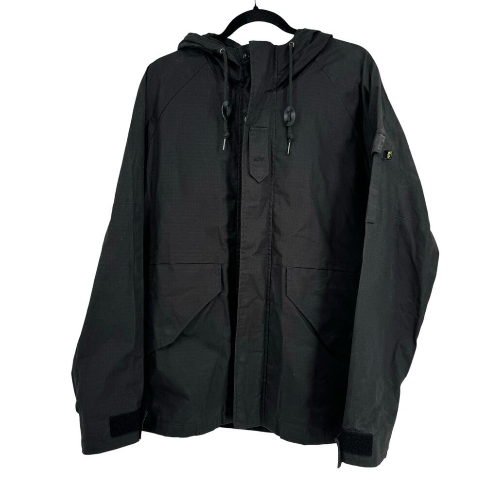 Alpha‎ Industries ECWCS W3X Wax Utility Jacket M-65 Double Zipper Black Mens M